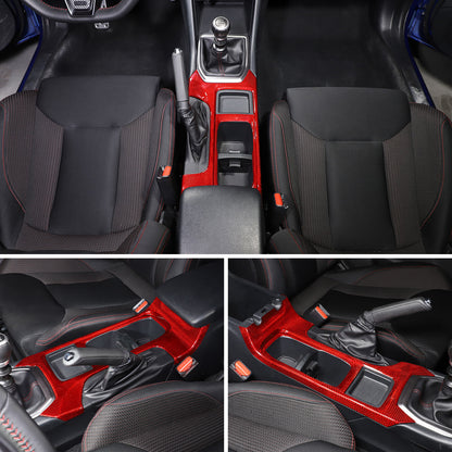Red Real Carbon Fiber Center Console Cup Holder Trim For Subaru WRX VB 2022+ MT 5