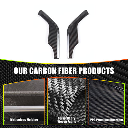 Real Carbon Fiber Dashboard Side Console Pitched Horn Cover For Corvette C8 20+ 16