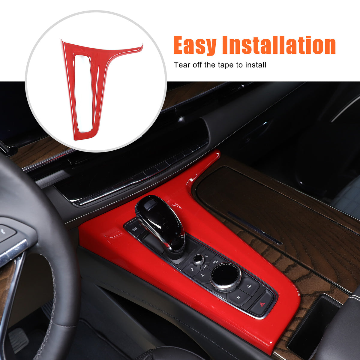 Red ABS Center Control Gear Trim Panel Trim Cover For Cadillac Escalade 21-23 US 22