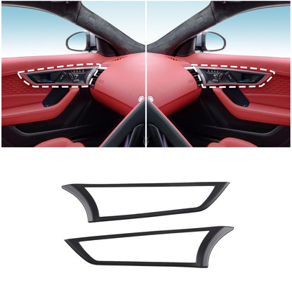 Matte Black Inner Door Handle Frame Cover Trim Fit For 2013-24 Jaguar F-TYPE US 1