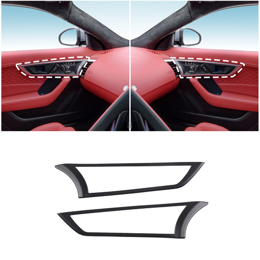 Matte Black Inner Door Handle Frame Cover Trim Fit For 2013-24 Jaguar F-TYPE US 1