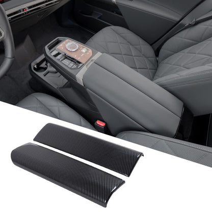 ABS Carbon Fiber Center Armrest Box Cover Trim For BMW iX I20 2022-2024 22