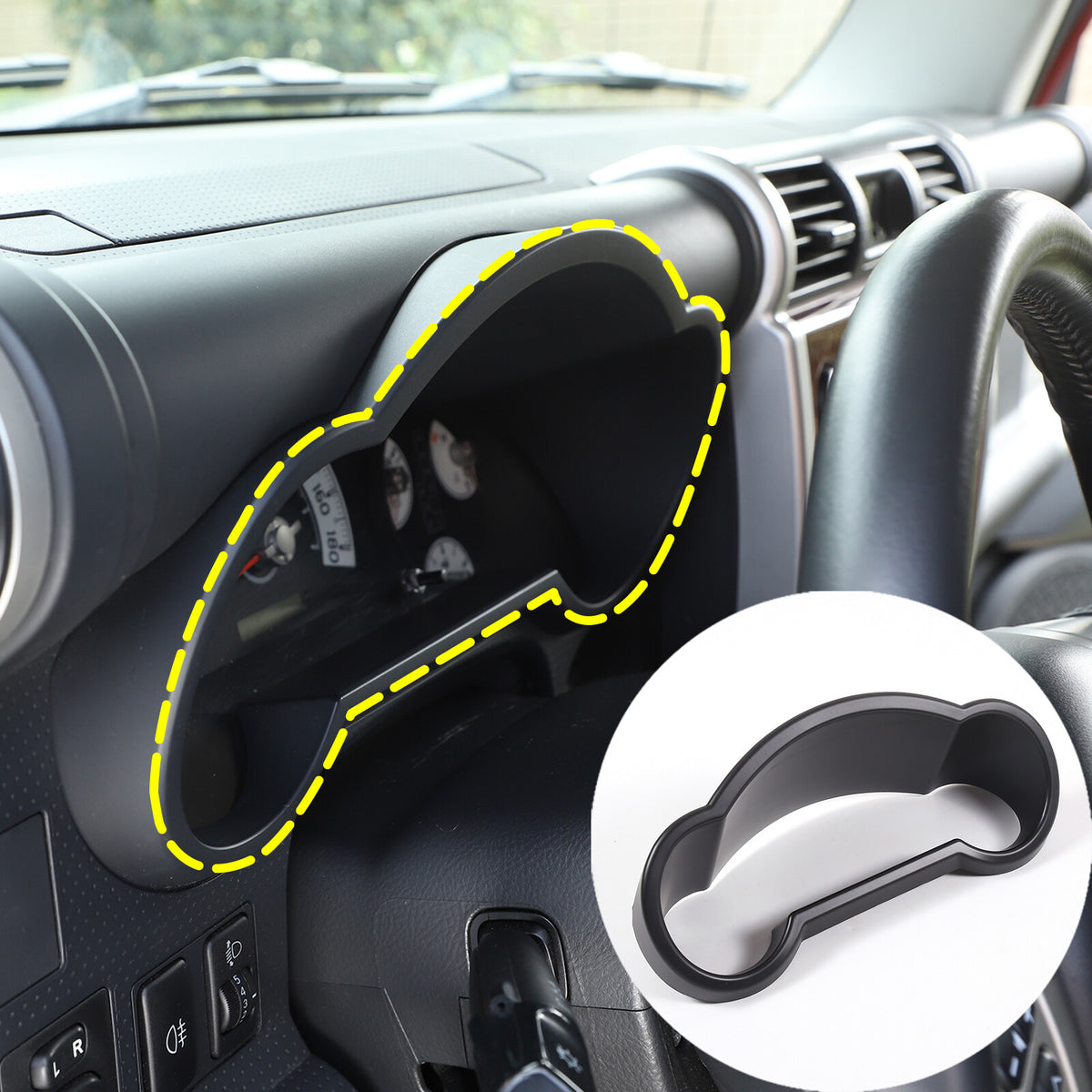 Matte Black ABS Interior Full Set Cover Trim Kit Set For FJ Cruiser 2007-2021 10