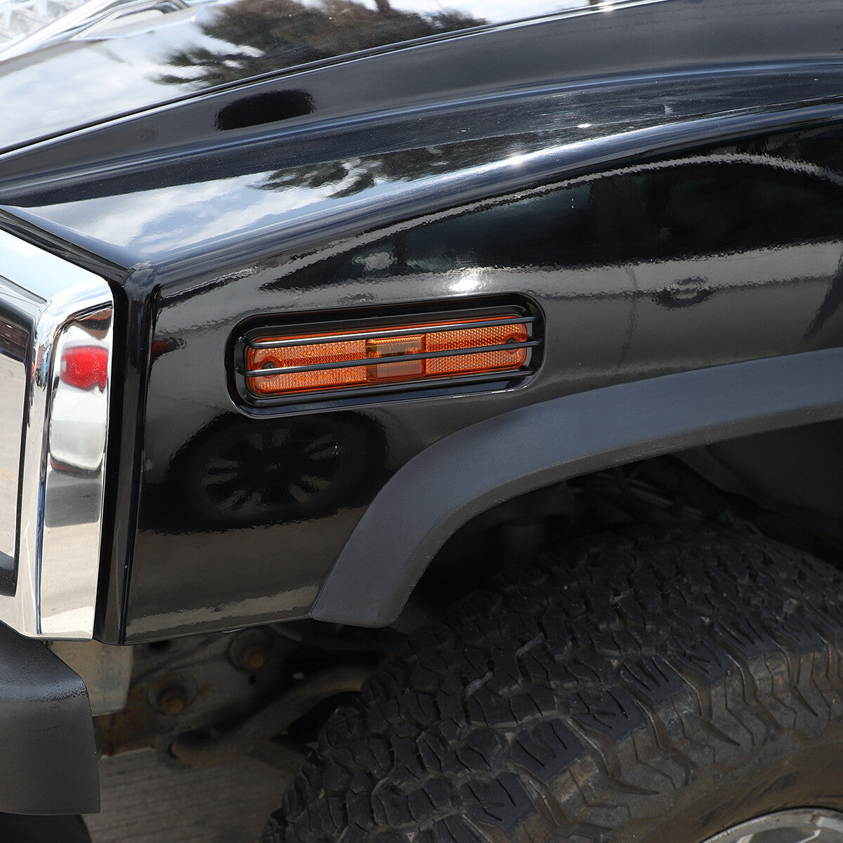 Carbon Steel Side Turn Signal Cover Mesh Protect Grille For Hummer H2 03-2009 US 10