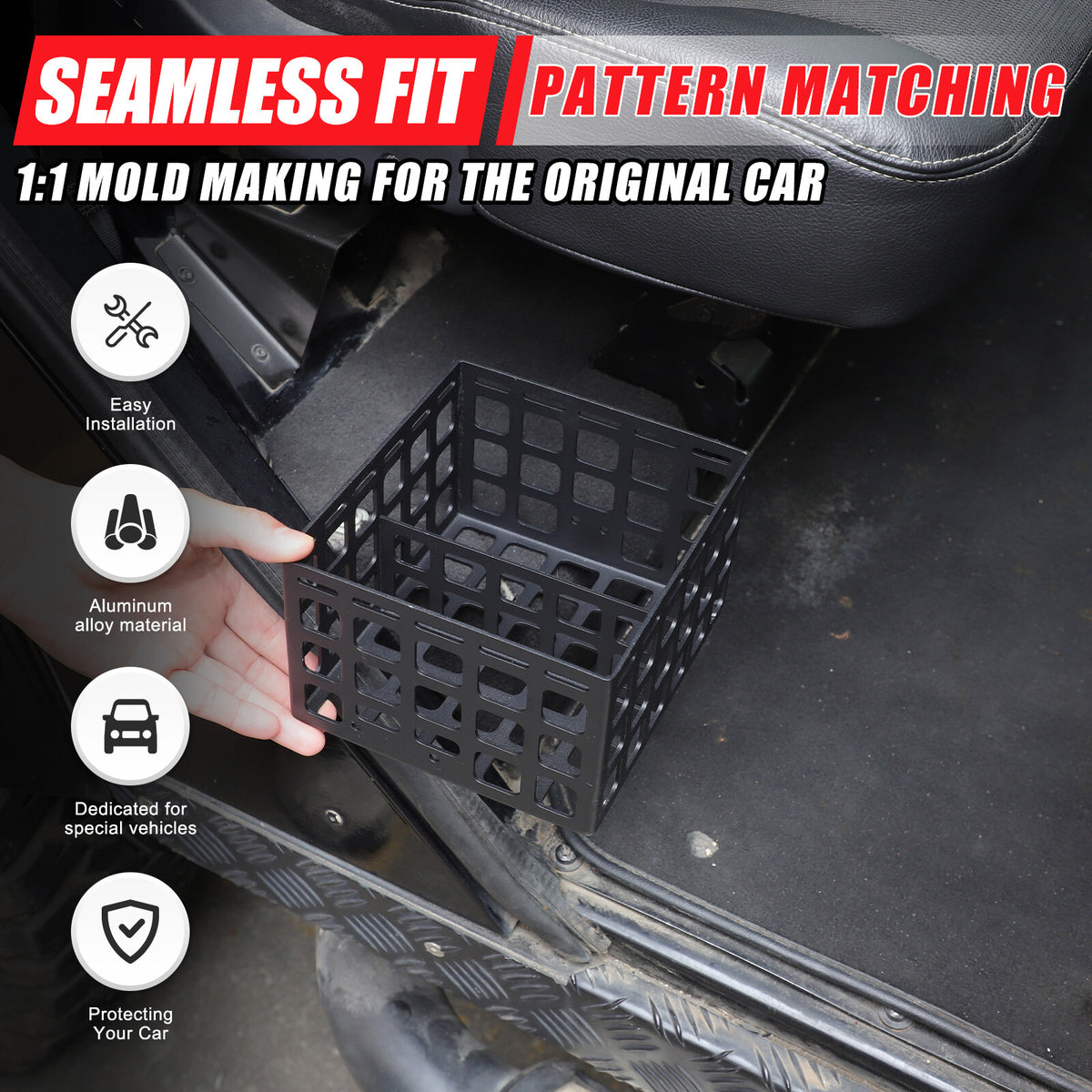 Alloy Second Row Seat Side Storage Basket Tray For LR Defender L316 2004-2018 6