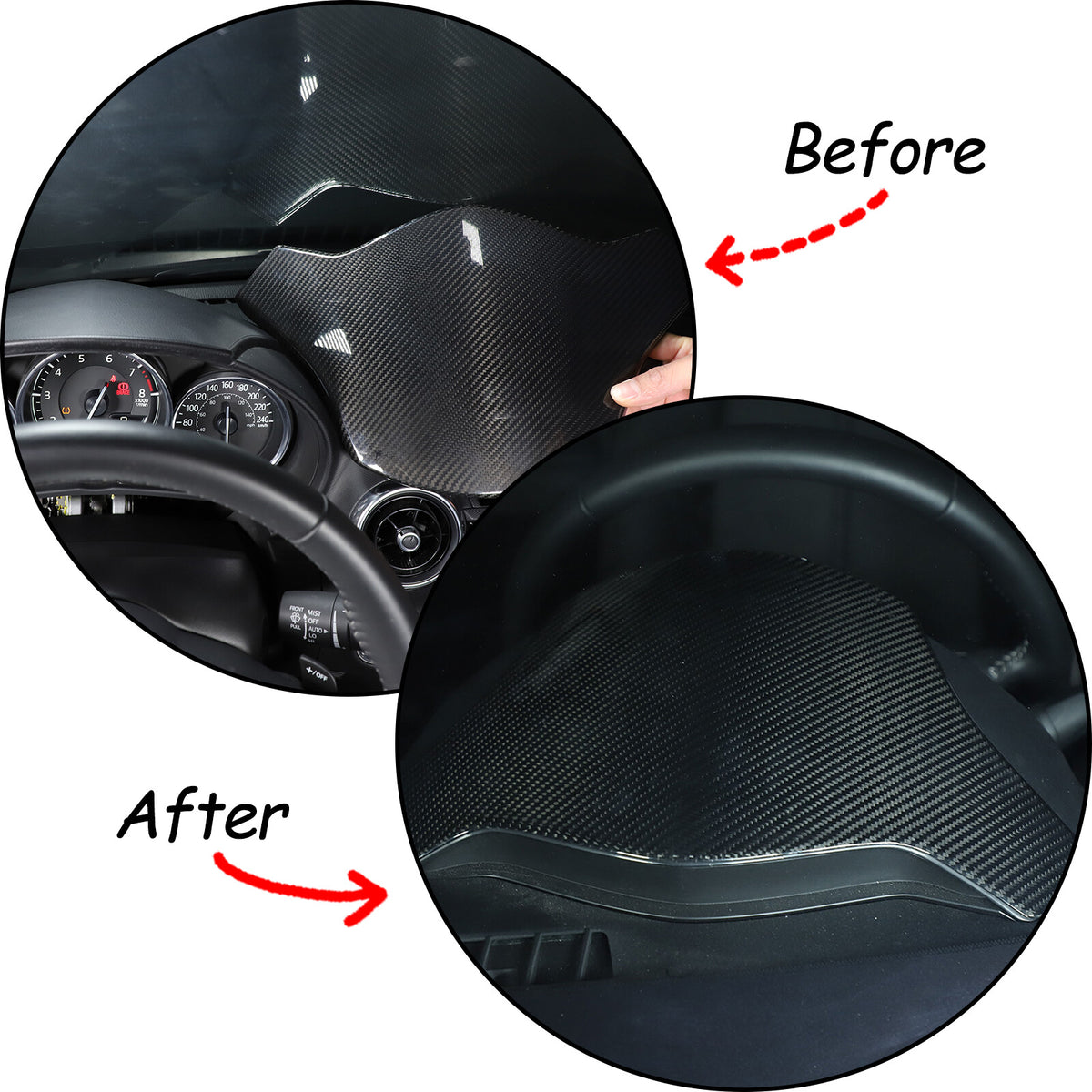 Real Carbon fiber Interior Dashboard Panel Instrument Trim For Mazda MX-5 16-24 6