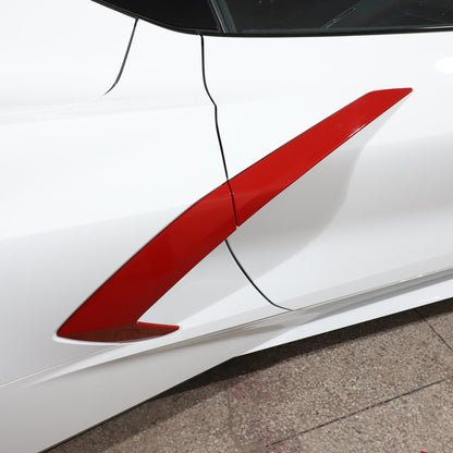 Red ABS Exterior Body Side Air Vent Cover Trim Molding For Corvette C8 2020-2026 7