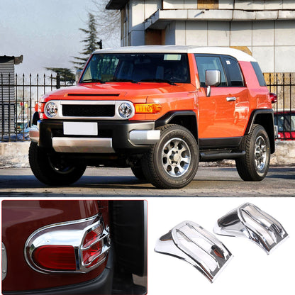 Chrome Silver Rear Tail Light Lamp Cover Trim For 2007-2014 Toyota FJ Cruiser 4