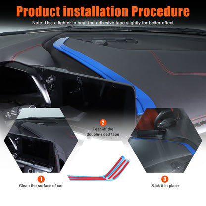 ABS Blue Interior Navigation Screen Rear Trim Cover For Corvette C8 2020-2025 18