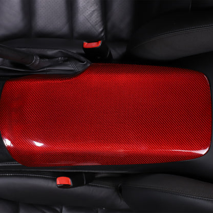 Red Real Carbon Fiber Center Console Armrest Box Cover For Corvette C6 2005-13 24