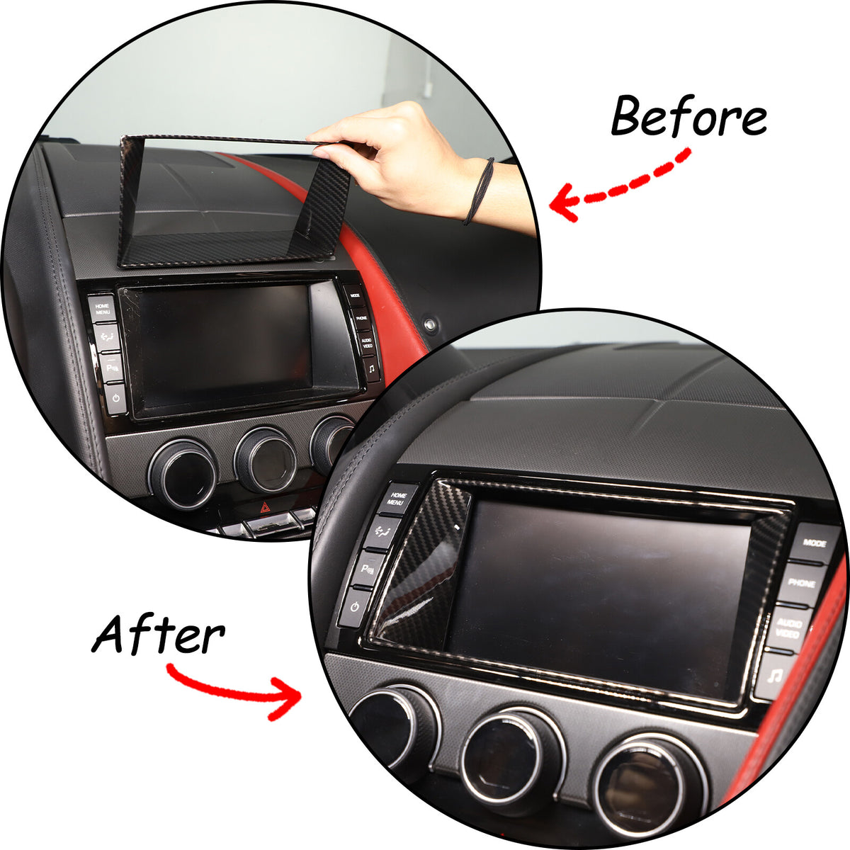 ABS Carbon Fiber Interior Center Console Trim Cover Set For Jaguar F-TYPE 13-18 20