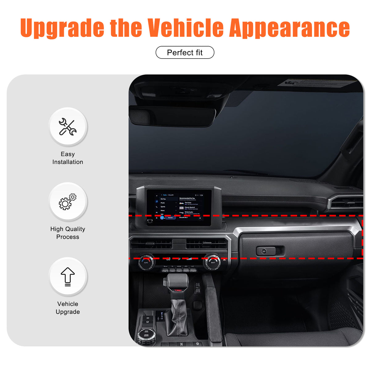 Blue ABS Console Center Dashboard Cover Trim For Toyota Tacoma SR SR5 2024-2025 21