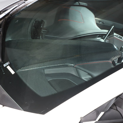 Real Carbon Fiber Dashboard Instrument Upper Cover for Corvette C8 20-25 US 16
