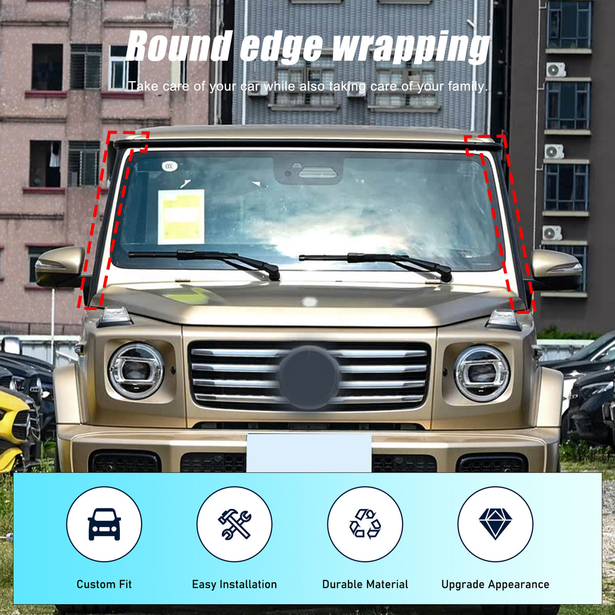 Real Carbon Fiber A-Pillar Trim Cover For Benz G-Class G500 W465 2025+ US 12