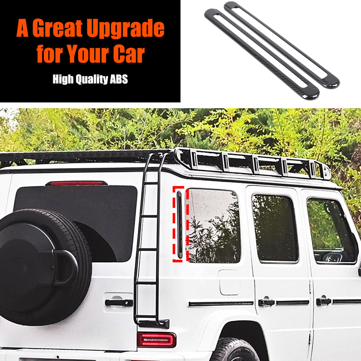 Carbon Fiber ABS Exterior Front Bumper Door Trim For Benz G-Class W465 2025+ 48