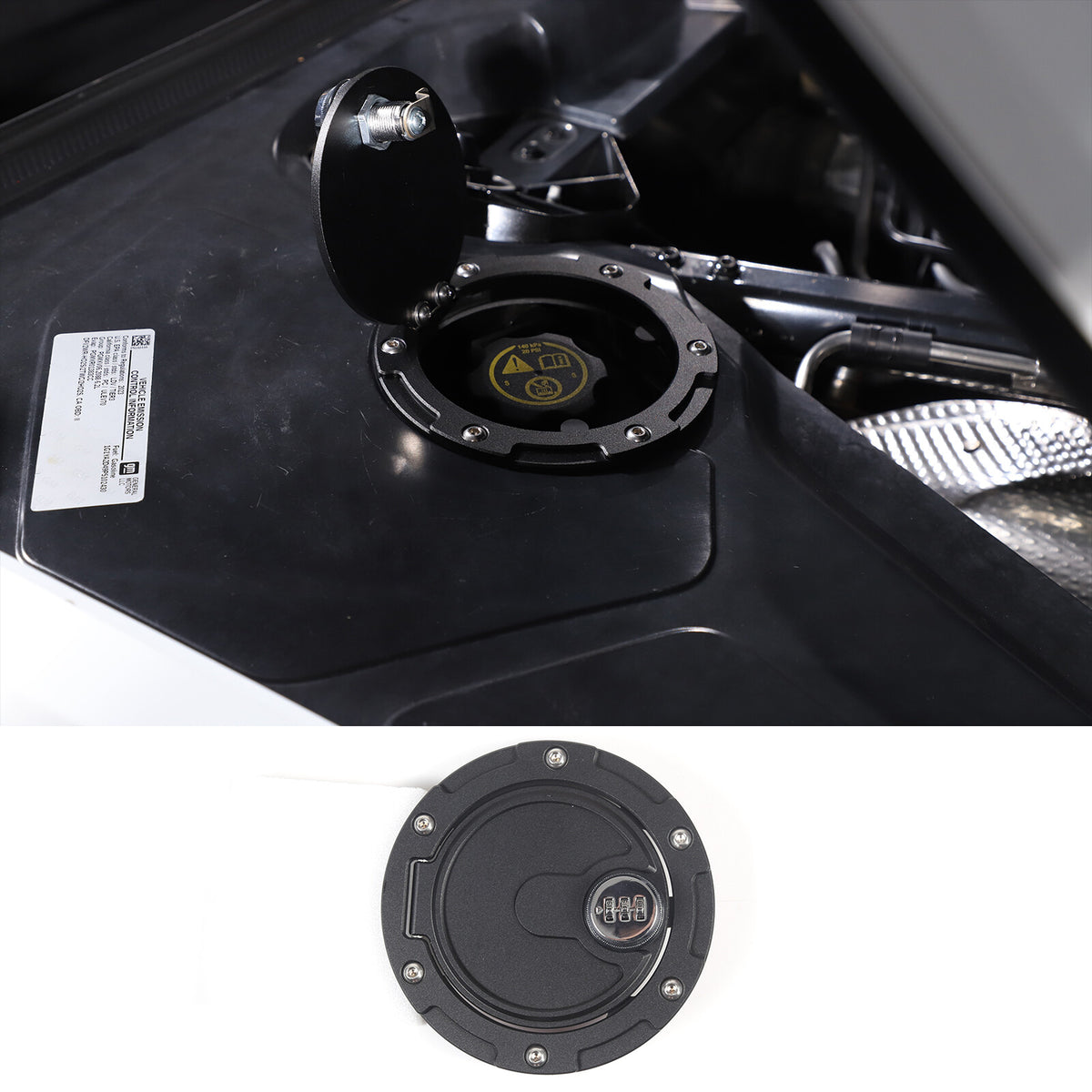 Alloy Engine Oil Cap Radiator water tank Cap Combination Lock For Corvette C8 16