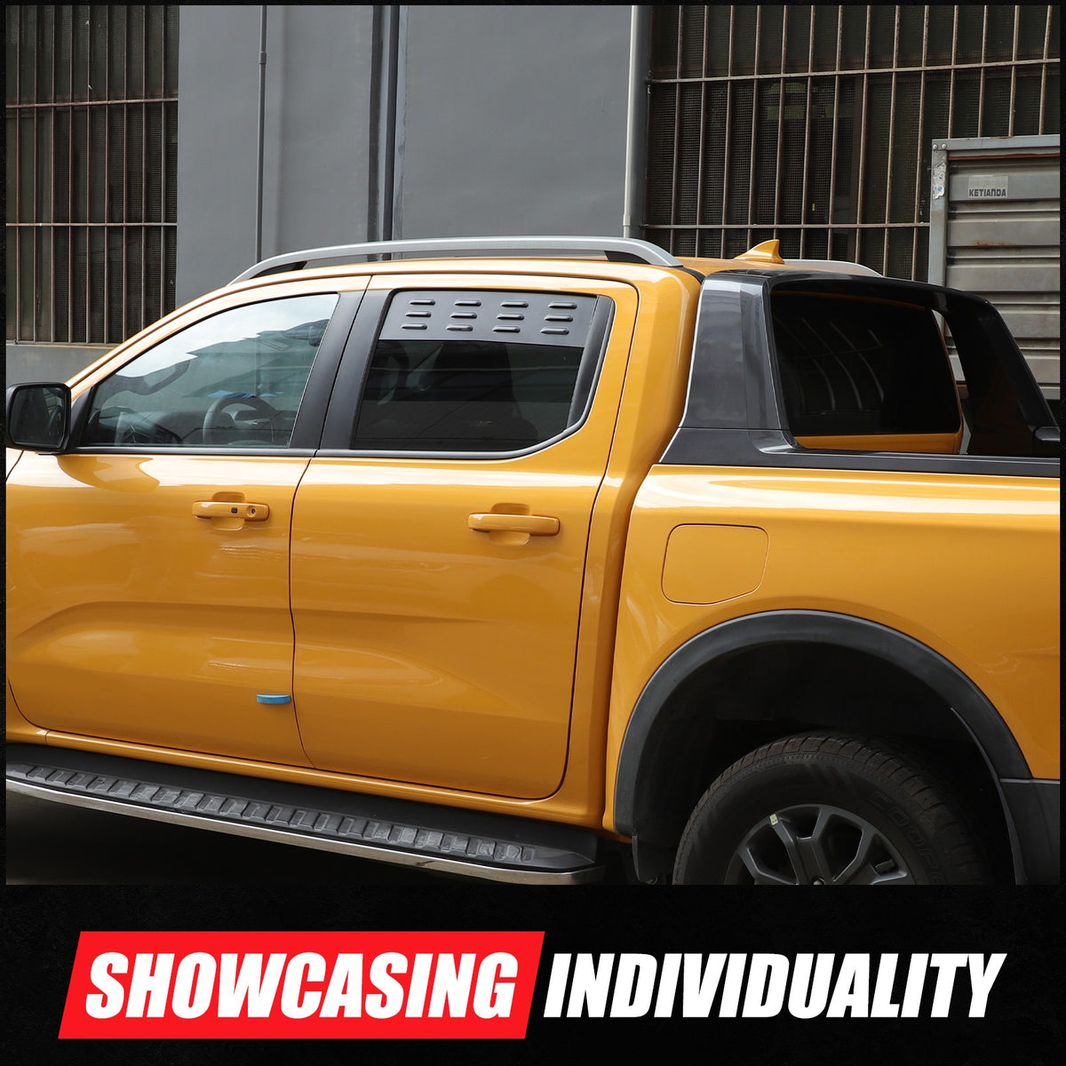 Aluminum Rear Door Window Louver Air Vent Panel Trim For Ford Ranger T9 2023+ 8