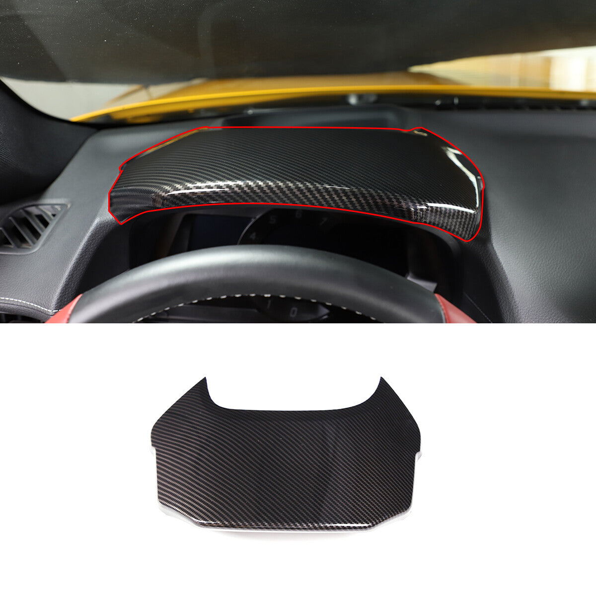 ABS Carbon Fiber Central control instrument panel Cover for Toyota Supra 19-24 3