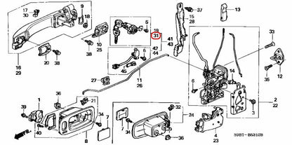 Honda OEM Driver Front Door Lock Cylinder Keys 72185-S9A-013 for CR-V 3
