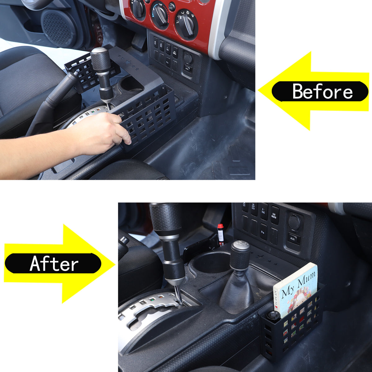 Interior Gear Shift Side Storage Box Two Baskets For Toyota FJ Cruiser 07-21 US 10
