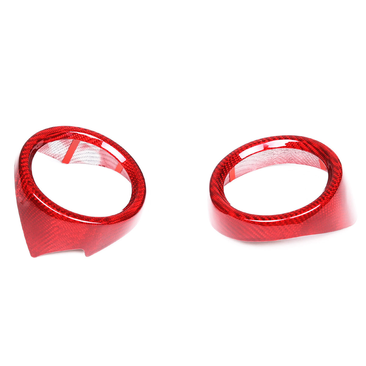 For Alfa Romeo Stelvio 17+ Red Real Carbon fiber Side Air Vent Outlet Cover Trim 3