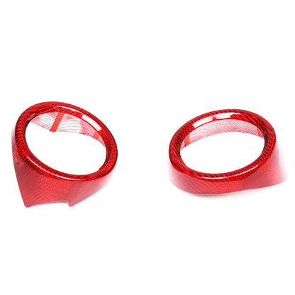 For Alfa Romeo Stelvio 17+ Red Real Carbon fiber Side Air Vent Outlet Cover Trim 3