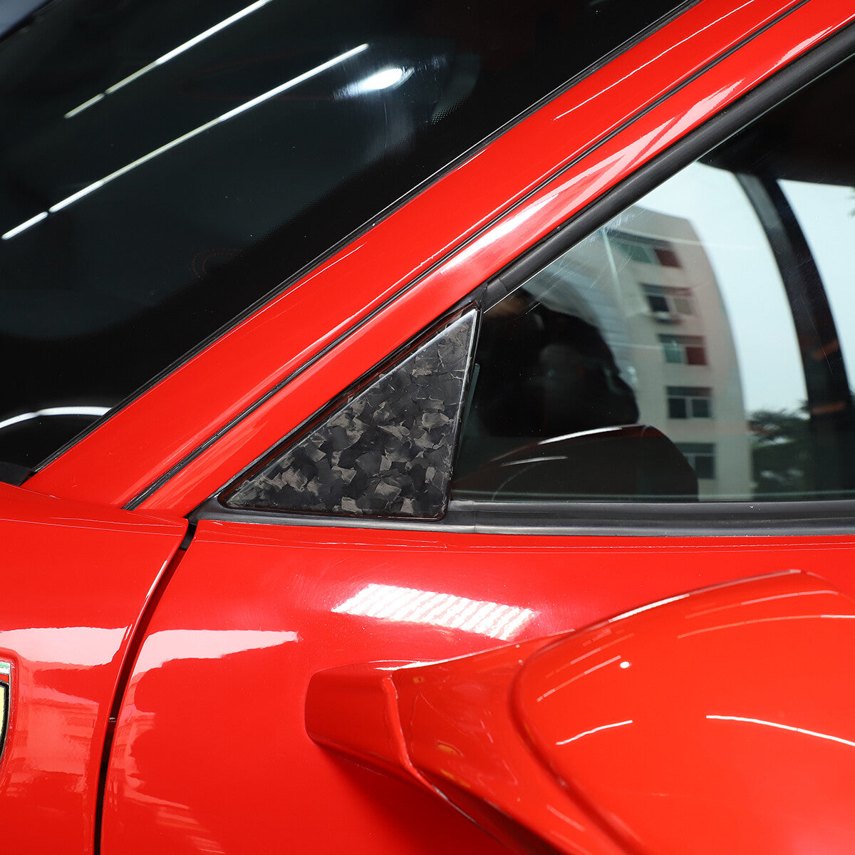 Forged Real Carbon Window Front Triangle Cover Trim For For Ferrari 458 11-16 4