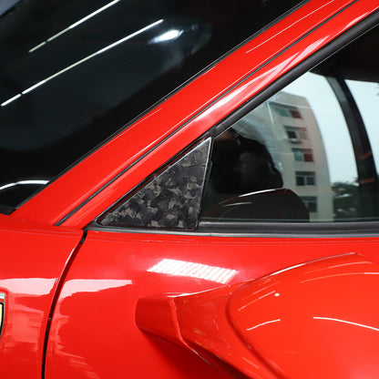 Forged Real Carbon Window Front Triangle Cover Trim For For Ferrari 458 11-16 4