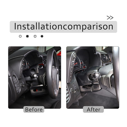 Carbon Fiber ABS Steering Wheel & Armrest Cover Set Kit For Corvette C6 2005-13 16