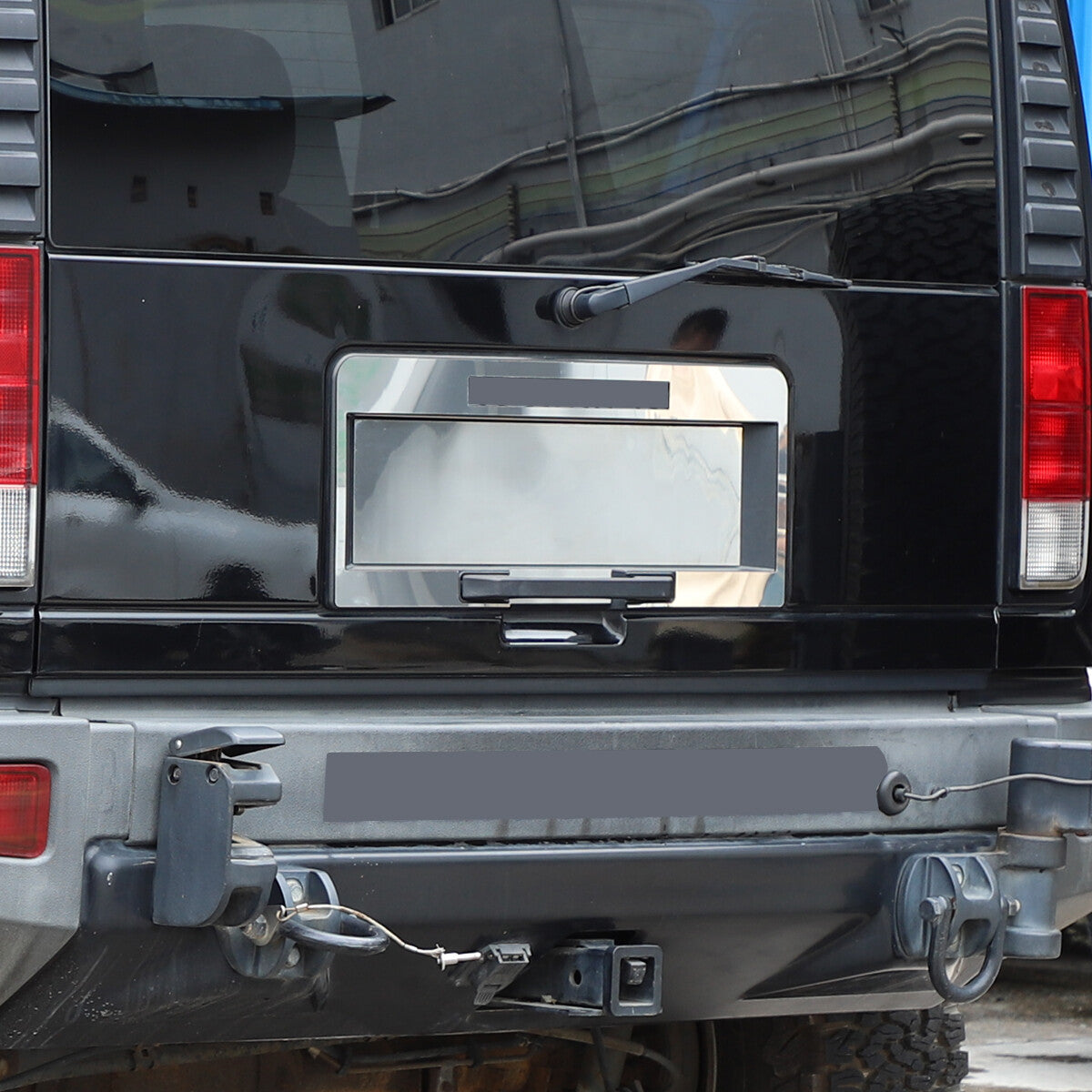 Steel Exterior Rear License Plate Frame Trim Cover For Hummer H2 2003-2009 3