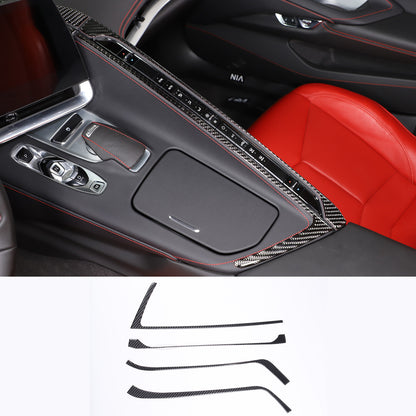Carbon Fiber Center Console Trim Cover Sticker Set Fit For Corvette C8 20-25 US 8