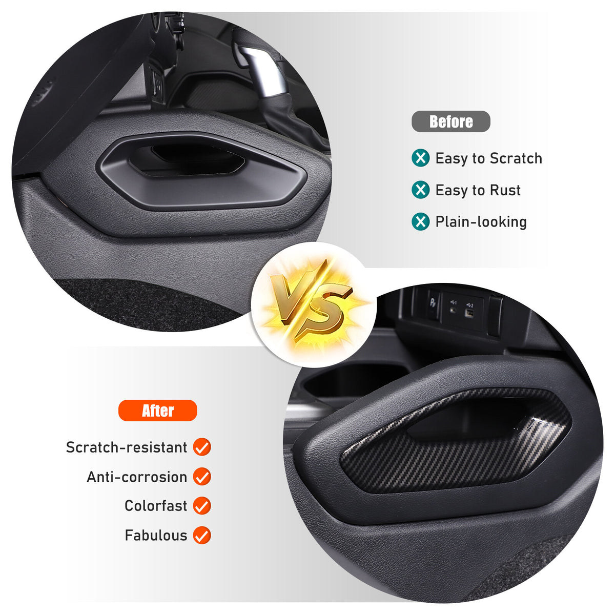 Carbon Fiber ABS Center Console Side Armrest Trim For Nissan Frontier 2022+ 24
