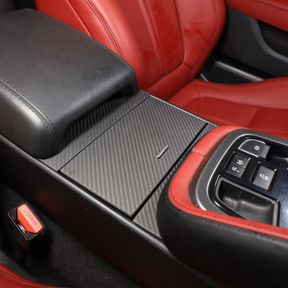 Matt Real Carbon fiber Water Cup Holder Panel Cover Trim For Jaguar F-TYPE 2013+ 4
