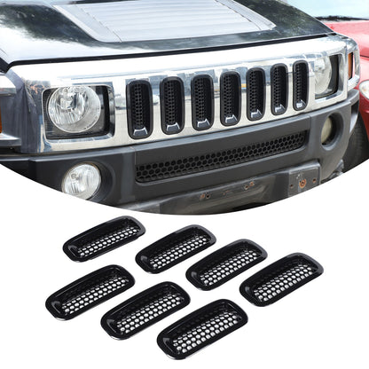 Black ABS Grille Insert Guard Insect Screen For Hummer H3 2005-2009 10