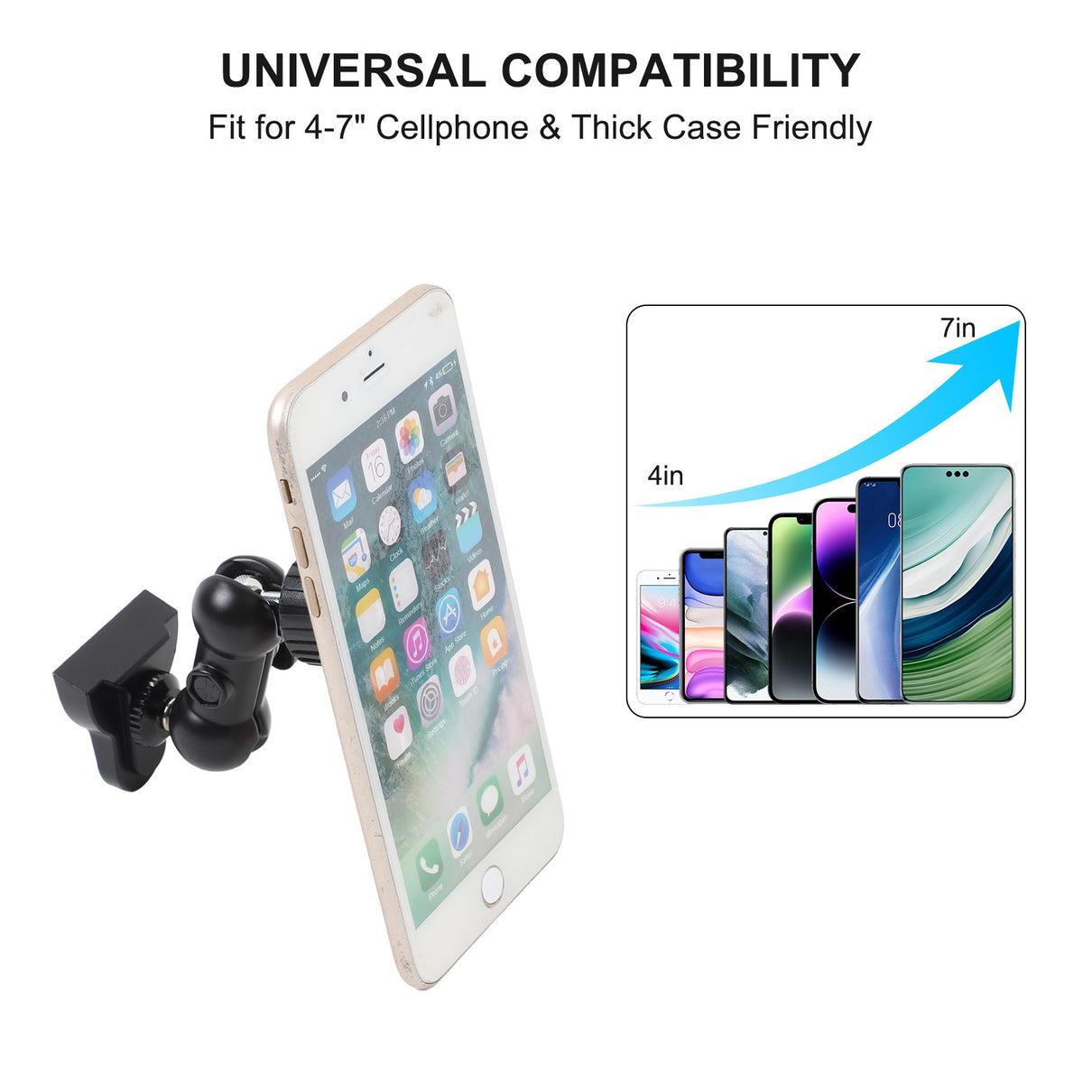 Magnetic Rear Seat Extendable Phone Mount Bracket For Ford Maverick 2022+ US 4