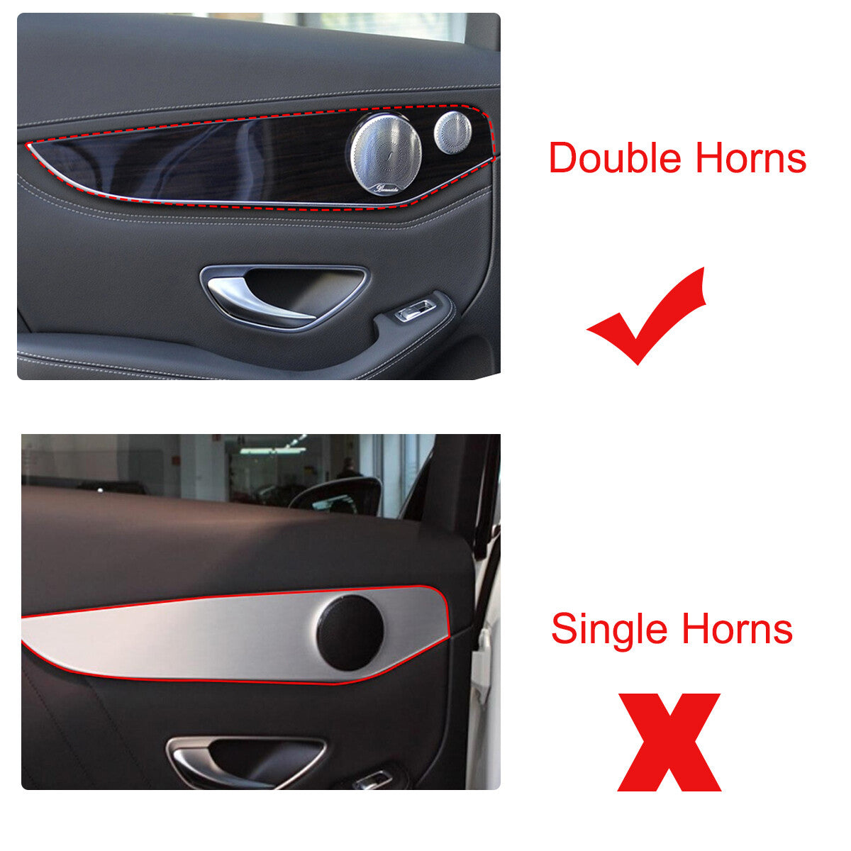 Fit For Benz C-Class 2015-2021 Real Carbon Fiber Interior Door Panel Cover Trim 2