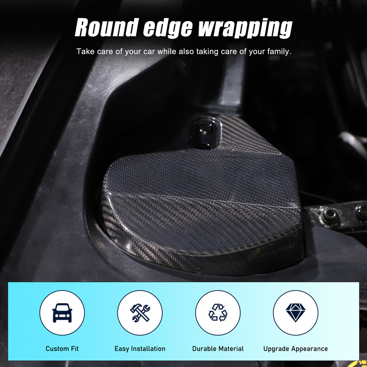 Real Carbon Fiber Rear Strut Shock Tower Cover Mag Ride For Corvette C8 2020-26 13