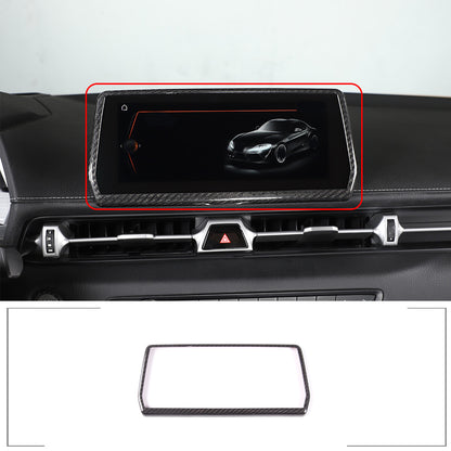 Fiber Touch Display Navigation Screen Trim Cover For Toyota Supra A90 19-24 1