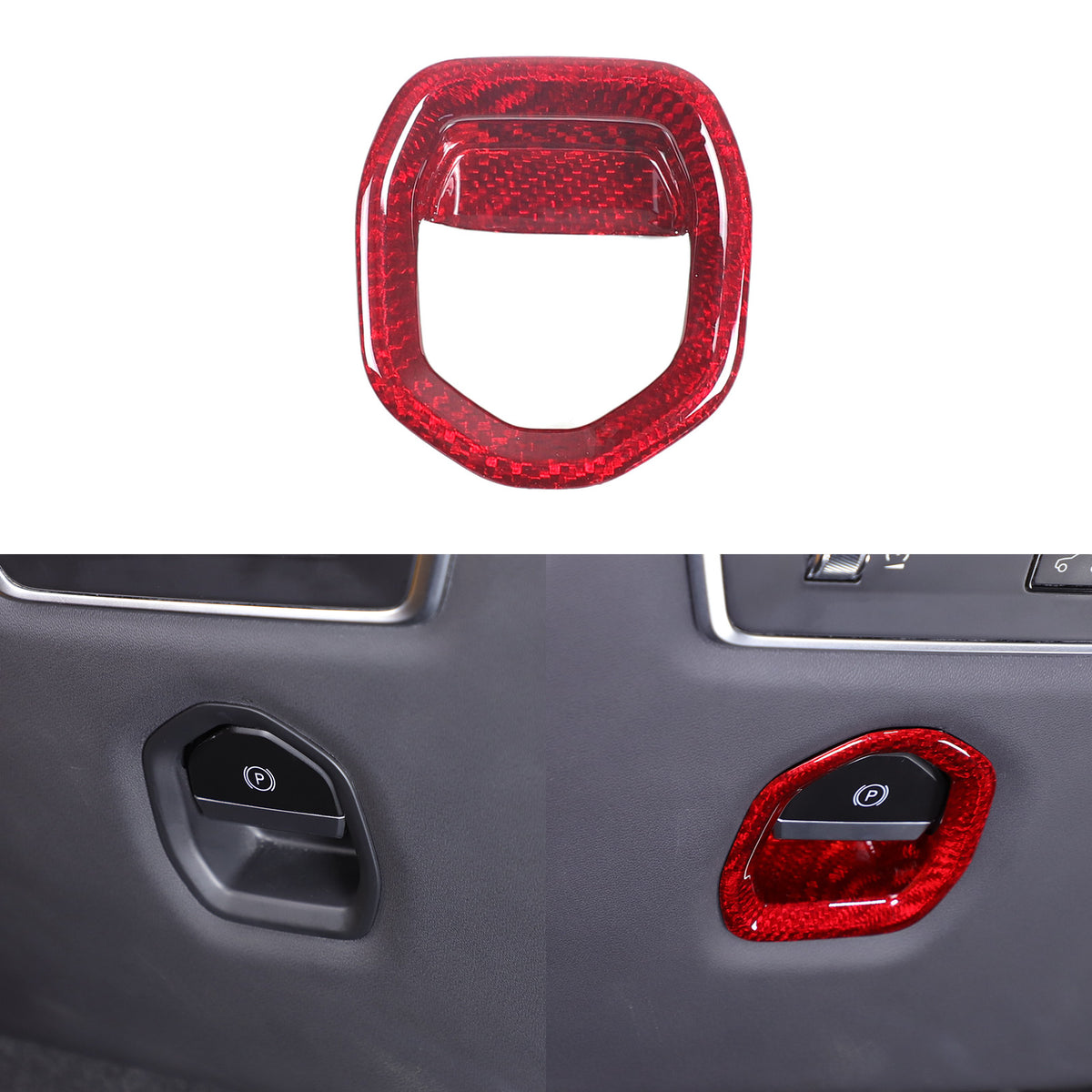 Red Real Carbon Electronic Handbrake Switch Cover Trim for Lotus EMIRA 21-25 22