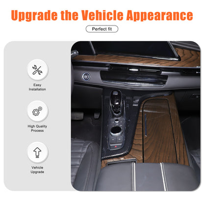 Carbon Fiber ABS Center Console Gear Shift Panel Trim For Cadillac Escalade 21+ 13