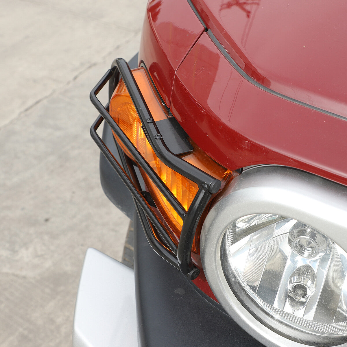 For Toyota FJ Cruiser 2007-21 Black Steel Front Fog Light Bumper Lamp Cover Trim 9