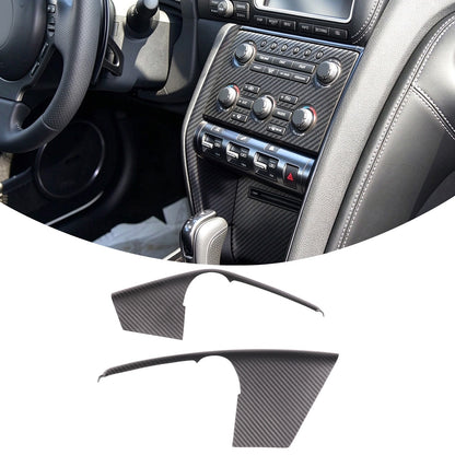 Matte Real Carbon Fiber Mode Button Side Trim For Nissan GTR R35 2008-2016 5