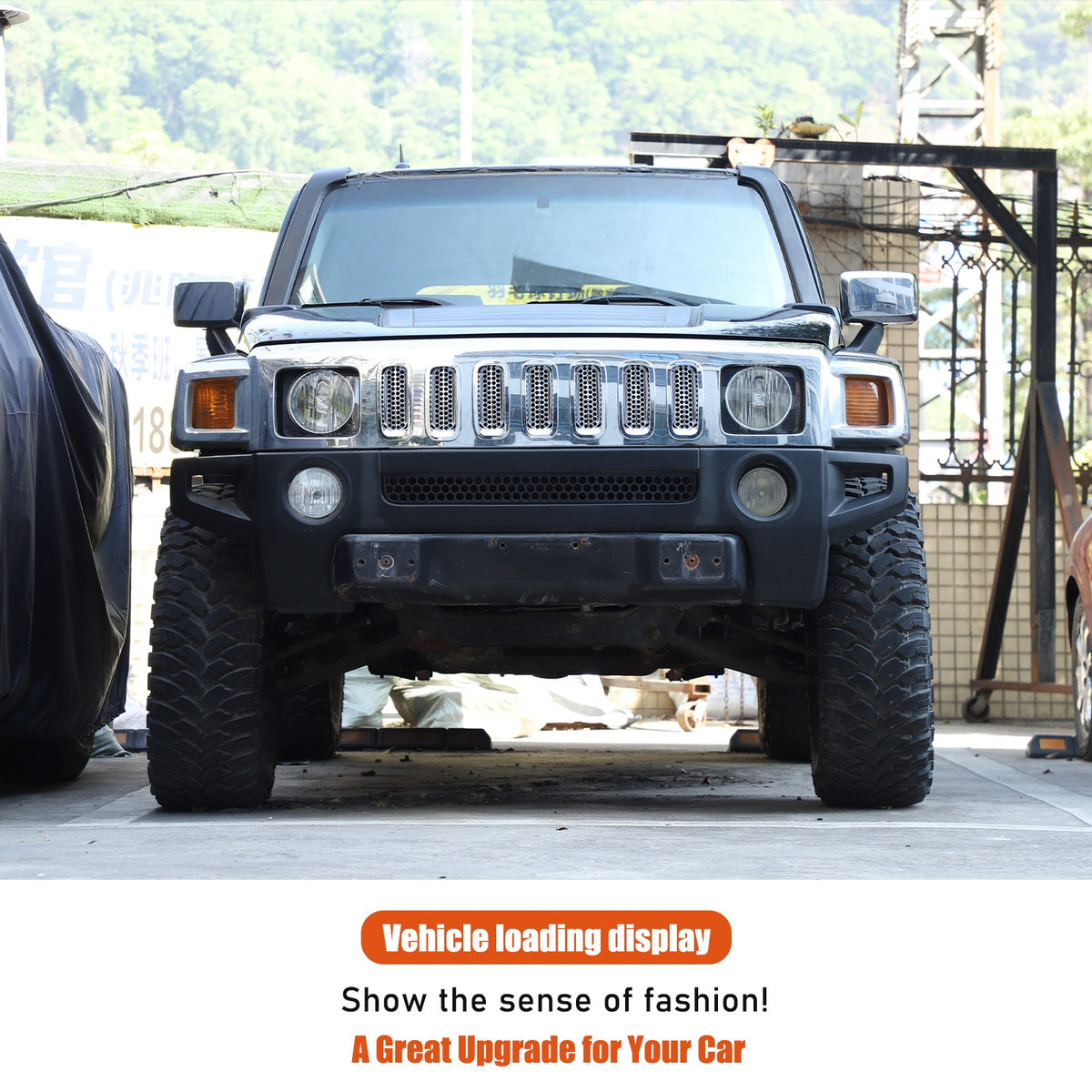 ABS Silver Front Grille Insect Screen Cover For Hummer H3 2005-2009 11