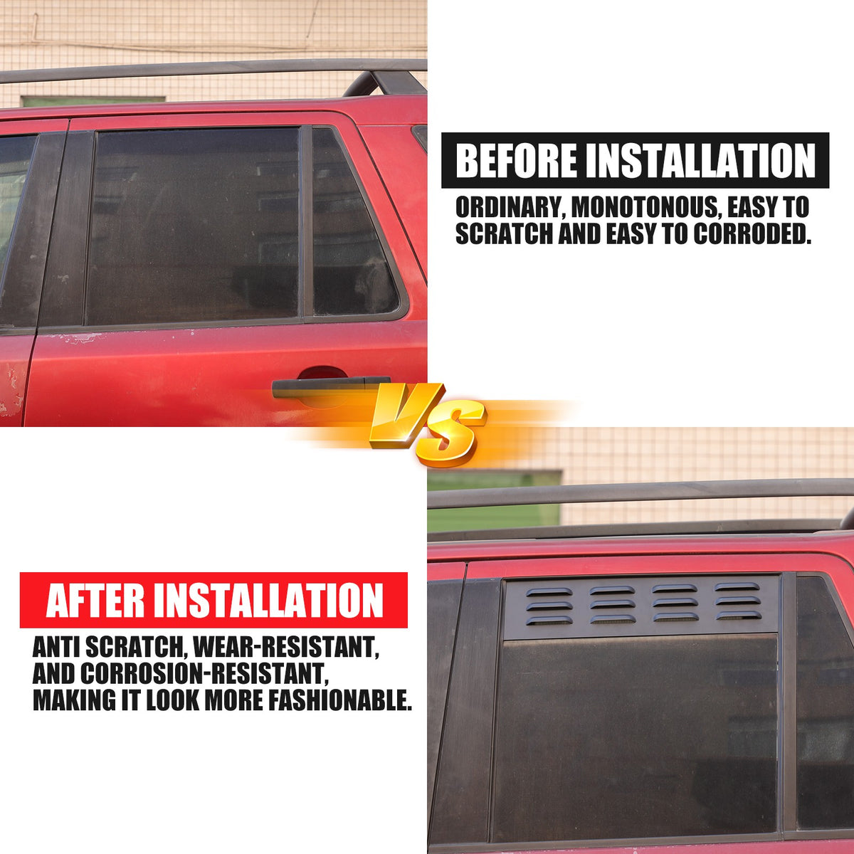 Rear Door Window Louver Air Vent Panel Trim Cover For LR Freelander 2 L359 07-15 22