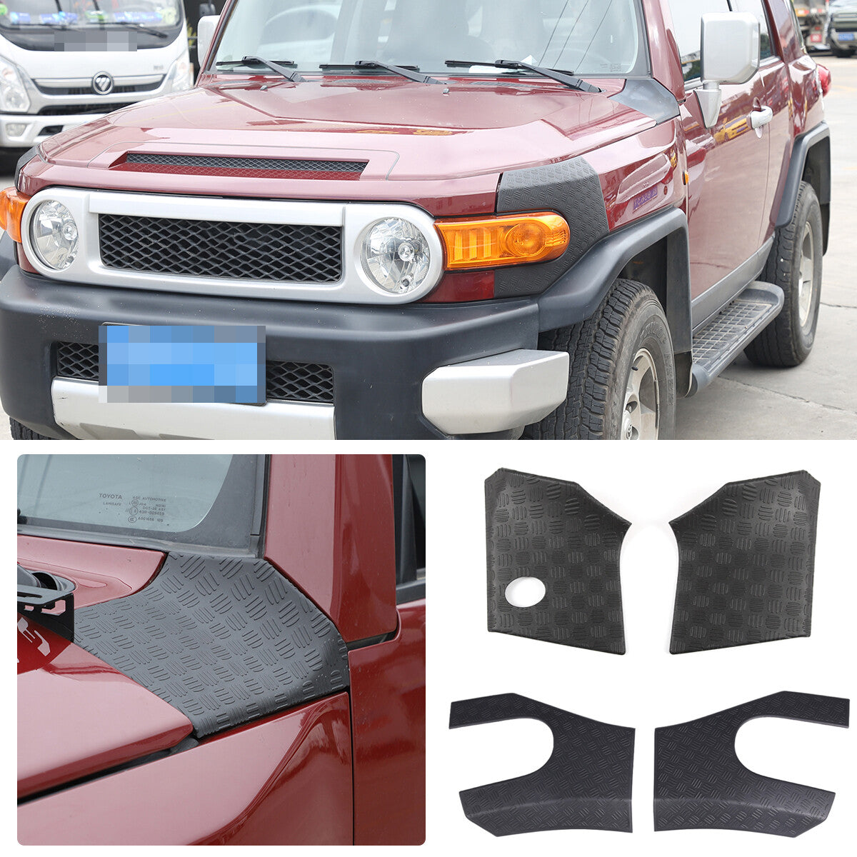 Hood Side Headlight Trim Overlay Anti-Scratch Panel For Toyota FJ Cruiser 07-21 1