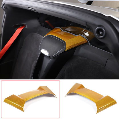 Yellow Carbon Fiber Rear Speaker Top Upper Cover Trim For Corvette C8 Coupe 2026 6