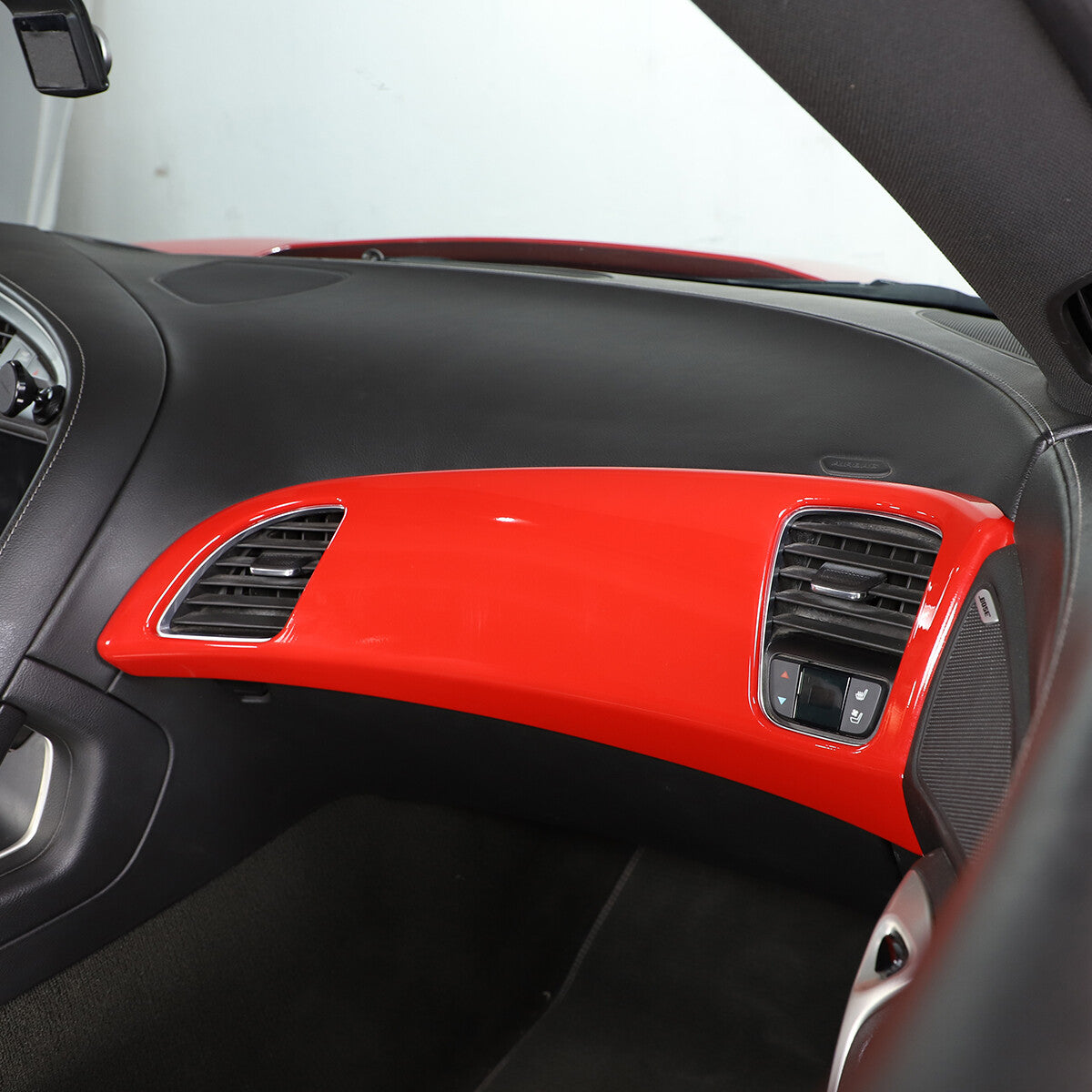 Sports Red ABS Interior Decoration Cover Trim Kit For Corvette C7 2014-19 - Styles 1-5 17