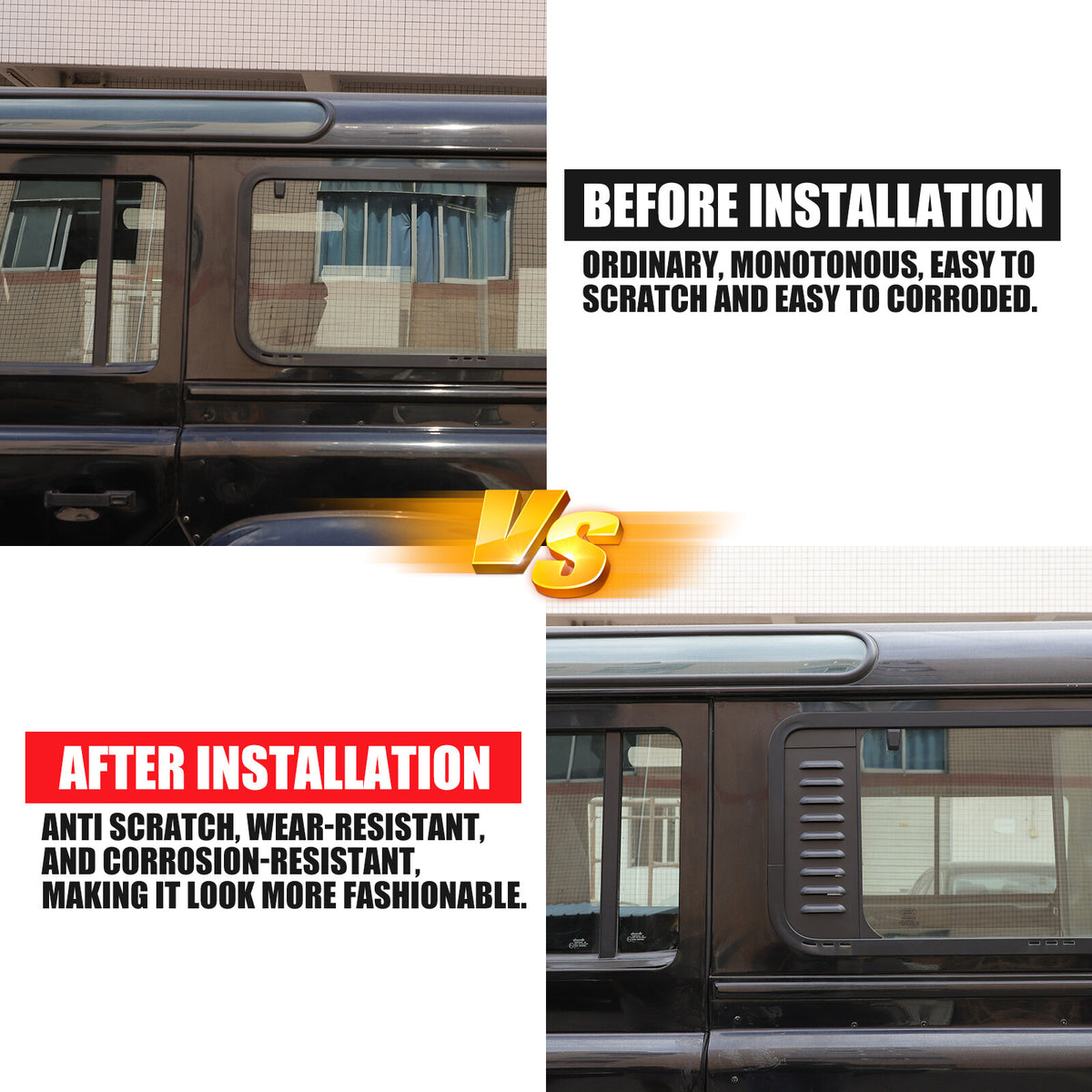 Rear Window Glass Louver Air Vent Panel Trim For LR Defender 110 L316 04-18 14