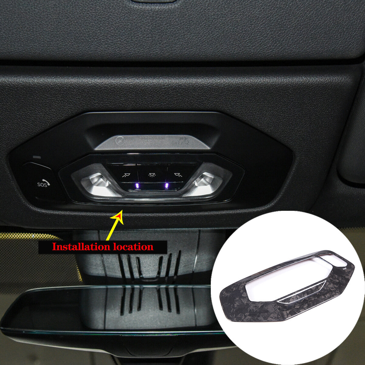 Front Reading Light Trim Panle Cover For BMW 8 Series G14 G15 840i M850i 2019-22 1