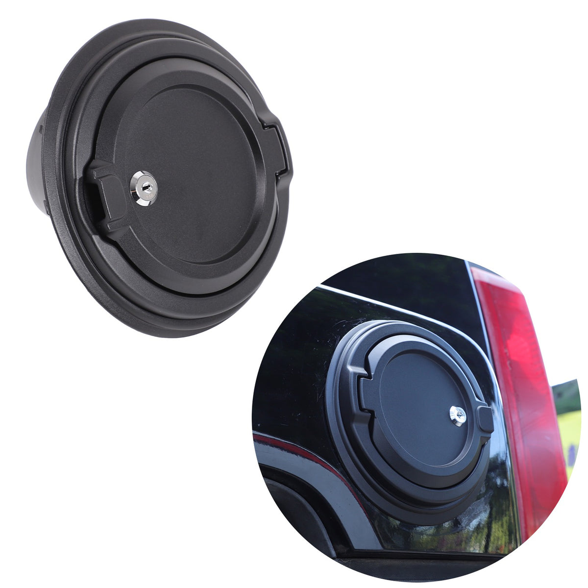 ABS+Aluminum Fuel Tank Lock Cover Trim Cap For Hummer H3 2005-2009 19